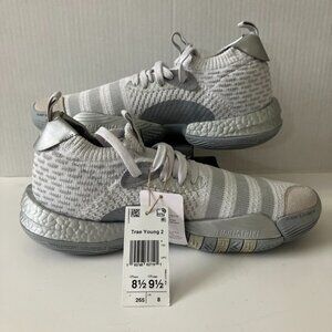 ADIDAS Trae Young 2.0 White Grey Silver Basketball Shoes Men's Size 8.5   HQ0997